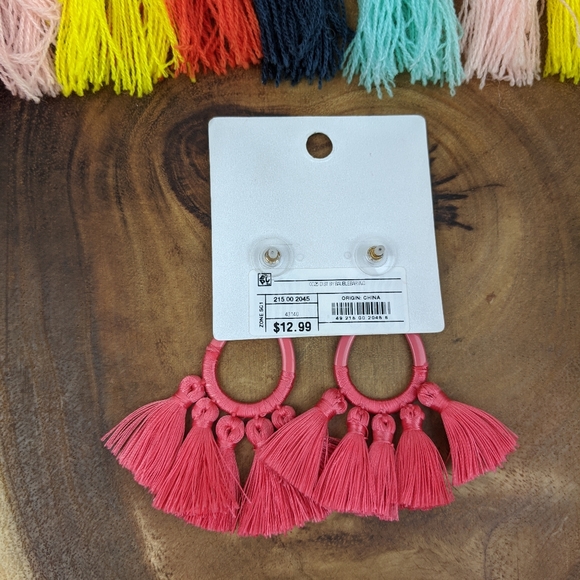 SUGARFIX by BaubleBar Tassel Fringe Hoop Earrings - Picture 4 of 6